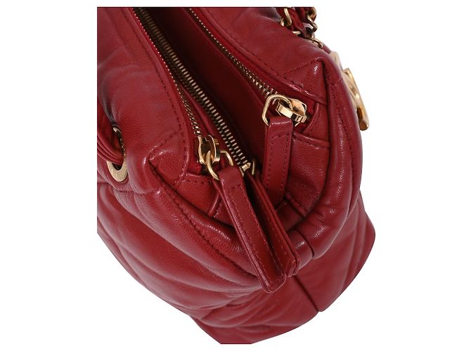 Timeless Borsa a tracolla matelassé Chanel Paris-New York in pelle rossa Rosso Bordò - vista 15