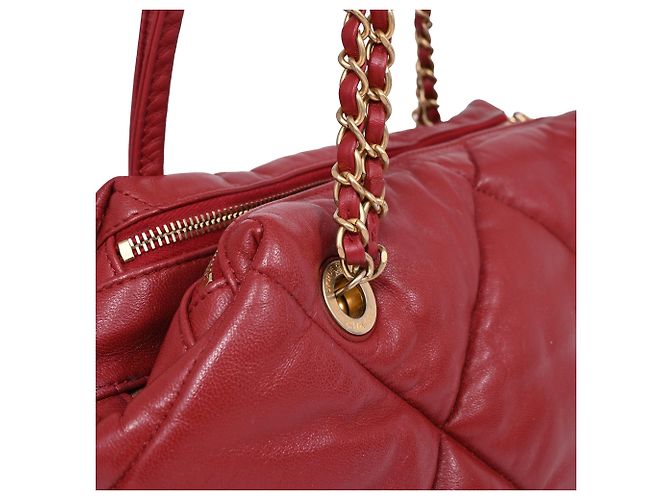 Timeless Borsa a tracolla matelassé Chanel Paris-New York in pelle rossa Rosso Bordò - vista 17