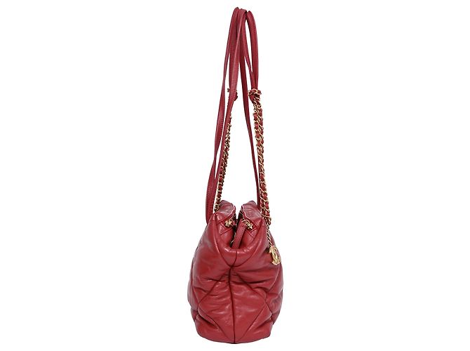 Timeless Borsa a tracolla matelassé Chanel Paris-New York in pelle rossa Rosso Bordò - vista 2