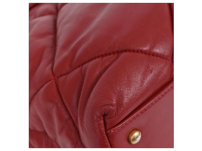 Timeless Borsa a tracolla matelassé Chanel Paris-New York in pelle rossa Rosso Bordò - vista 21