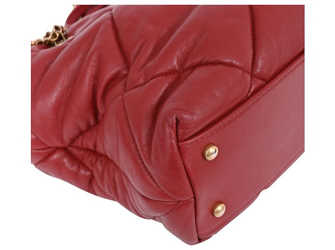 Timeless Borsa a tracolla matelassé Chanel Paris-New York in pelle rossa Rosso Bordò - vista 23