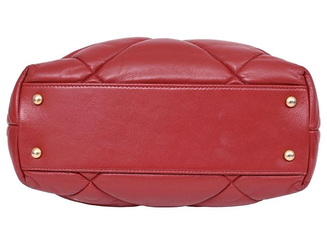 Timeless Borsa a tracolla matelassé Chanel Paris-New York in pelle rossa Rosso Bordò - vista 4