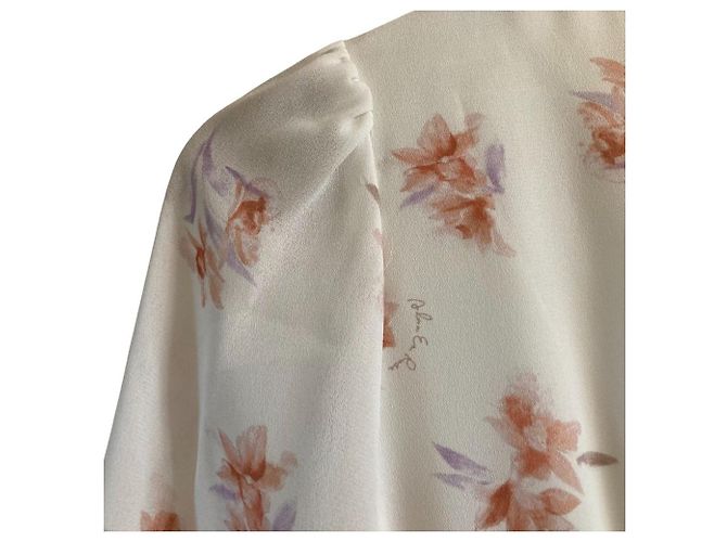 Autre Marque Hanae Mori ALMA EN ROSE Chiffon-Kleid Weiß - Ansicht 5