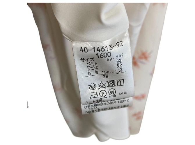 Autre Marque Hanae Mori ALMA EN ROSE Chiffon-Kleid Weiß - Ansicht 6