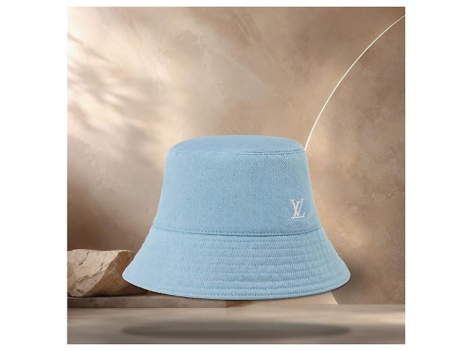 Louis Vuitton Gewaschener Bucket Hat Blau - Ansicht 3