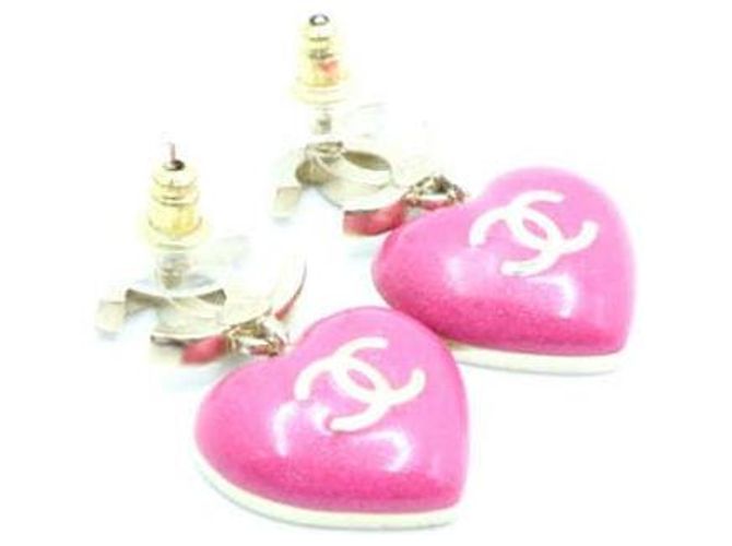 Chanel Orecchini a goccia Gold Crystal CC Heart Pendant Season D'oro - vista 3