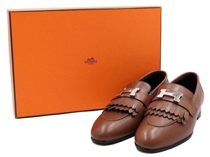 Hermès Mocassini da donna con logo Royal dorato D'oro - vista 7