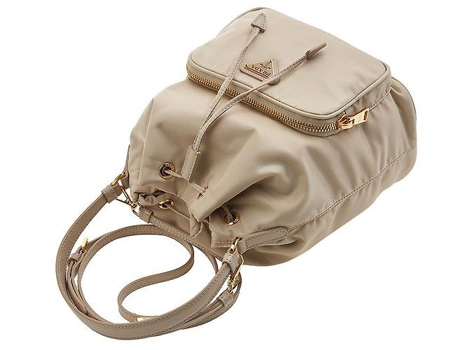 Prada Borsa a secchiello Duet Lina in nylon Arancione - vista 4