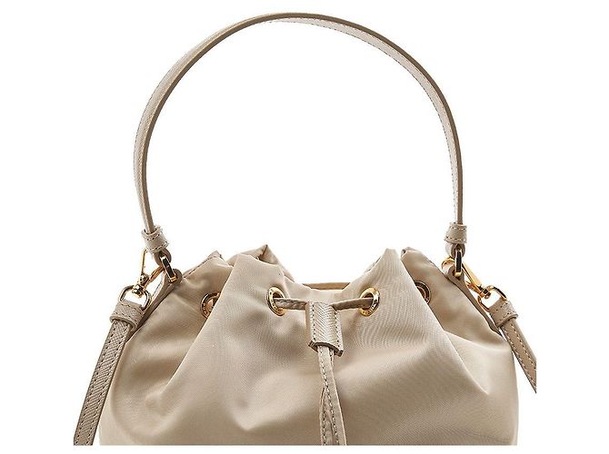 Prada Borsa a secchiello Duet Lina in nylon Arancione - vista 7
