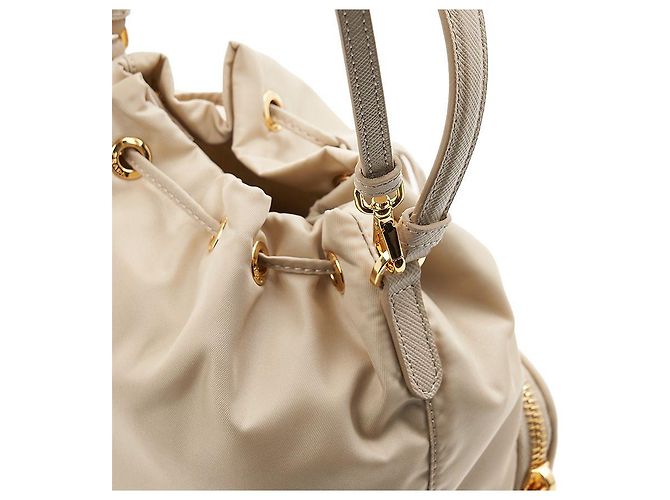 Prada Borsa a secchiello Duet Lina in nylon Arancione - vista 8