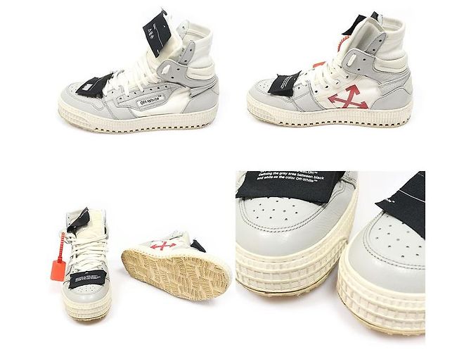 Off White Sneakers alte White Grey Marrone - vista 4