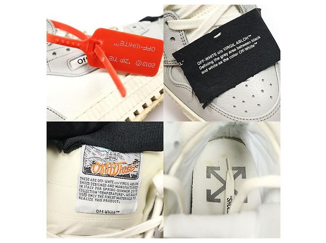 Off White Sneakers alte White Grey Marrone - vista 7