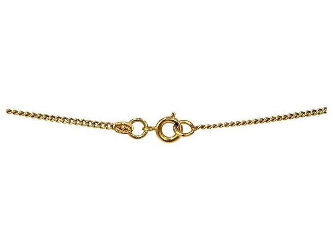 Chanel Colar CC Dourado Laranja - vista 3