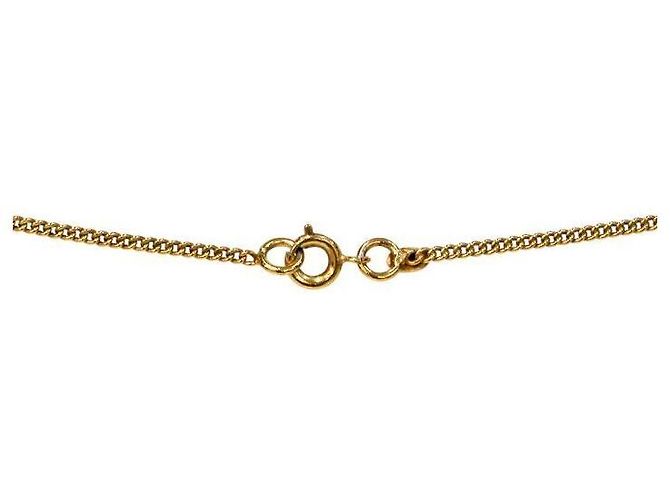 Chanel Colar CC Dourado Laranja - vista 4