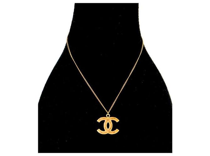 Chanel Colar CC Dourado Laranja - vista 5