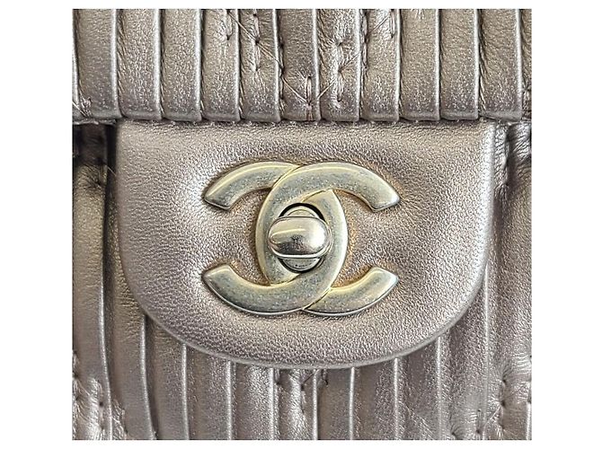 Chanel Borsa Classic in pelle di agnello chevron Arancione - vista 2