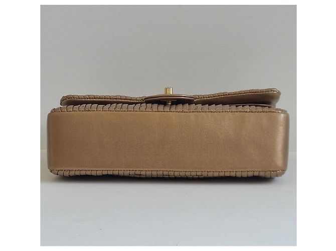 Chanel Borsa Classic in pelle di agnello chevron Arancione - vista 6