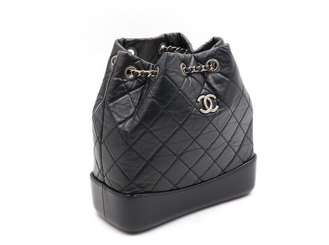 Chanel Zaino piccolo Gabriel in vitello nero - vista 3
