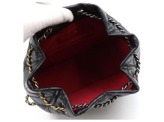 Chanel Zaino piccolo Gabriel in vitello nero - vista 5