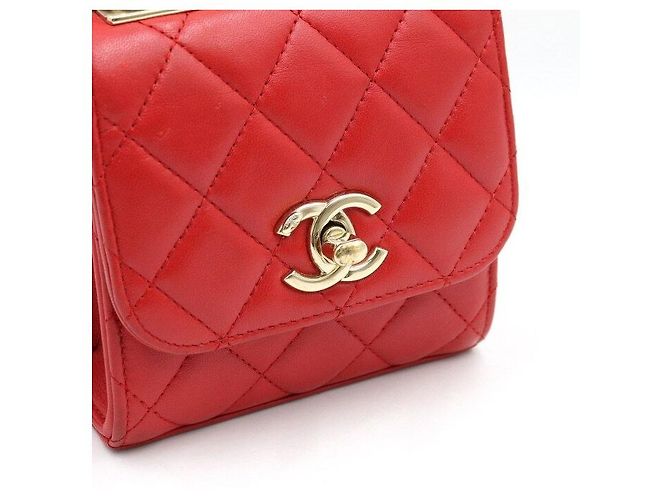 Chanel Mini Borsa a Tracolla con Catena e Patta Rossa - vista 4