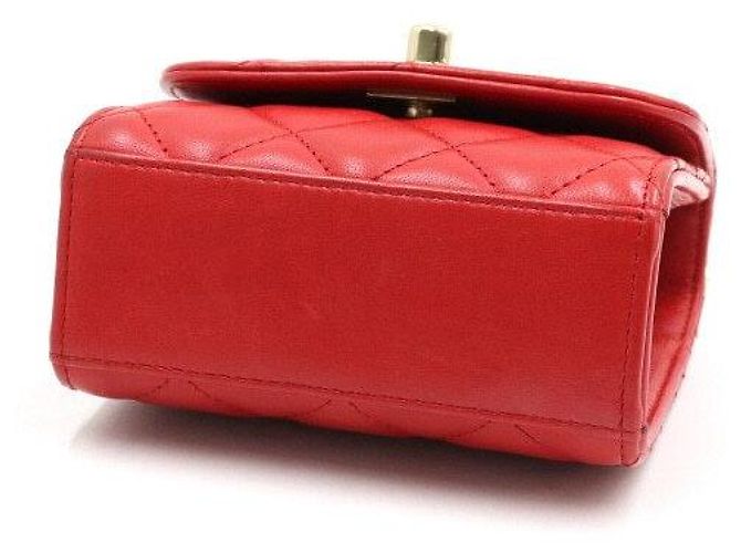 Chanel Mini Borsa a Tracolla con Catena e Patta Rossa - vista 7