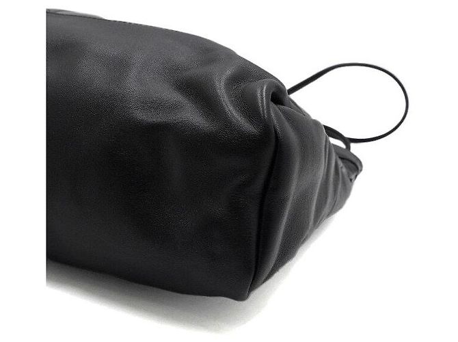 Chanel Sac cabas à main en cuir de veau noir avec chaîne argentée bandoulière crossbody - vue 7
