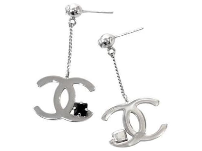 Chanel Pendientes Drop CC Silver Plata - vista 4