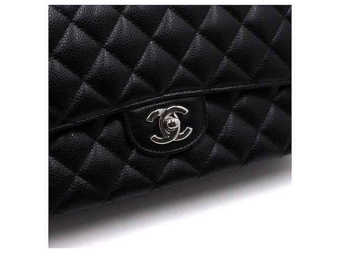 Chanel Borsa a tracolla Classic Medium con catena argentata Nero - vista 12