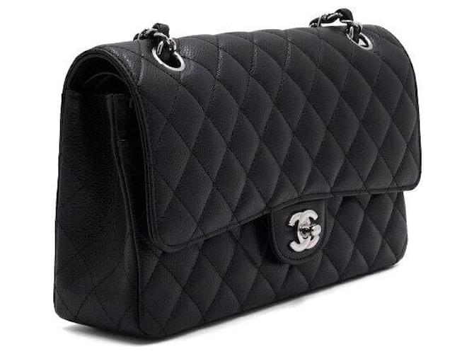 Chanel Borsa a tracolla Classic Medium con catena argentata Nero - vista 4