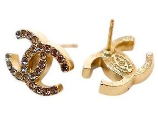 Chanel Pendientes Logo CC Dorado - vista 4