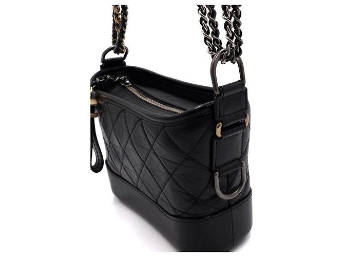 Chanel Borsa a tracolla e spalla Gabrielle Hobo Small con catena Nero - vista 10