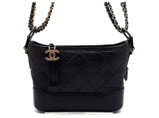 Chanel Borsa a tracolla e spalla Gabrielle Hobo Small con catena Nero - vista 2