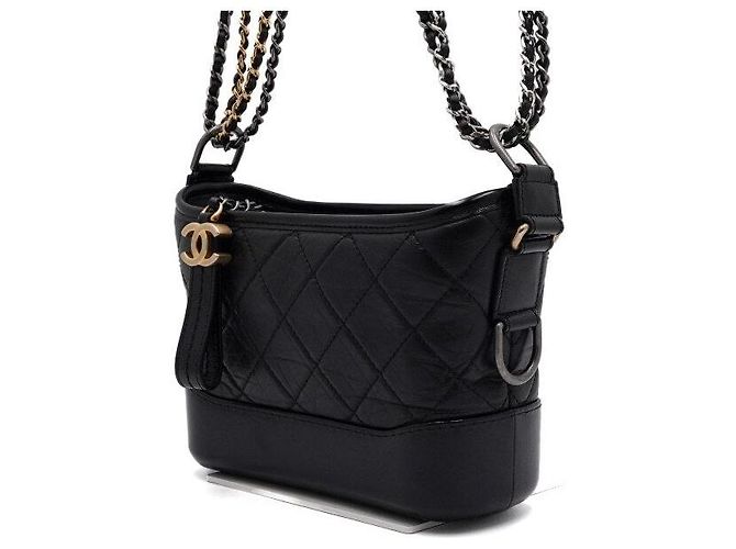 Chanel Borsa a tracolla e spalla Gabrielle Hobo Small con catena Nero - vista 3