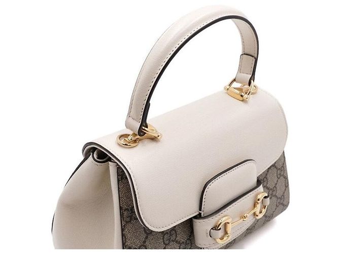 Horsebit 1955 Gucci Mini Borsa Tote con Manico e Borsa a Tracolla Horsebit Marrone - vista 9