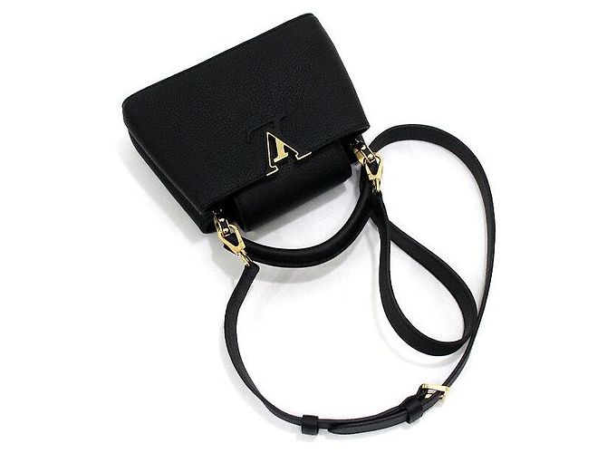 Louis Vuitton Borsa Tote e Borsa a Tracolla Capucines Mini Nero - vista 12