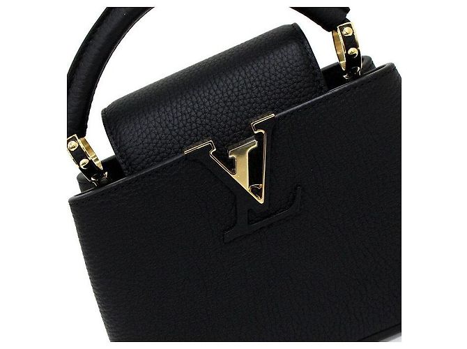 Louis Vuitton Borsa Tote e Borsa a Tracolla Capucines Mini Nero - vista 8