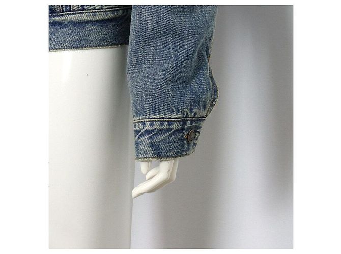 Gucci Chaqueta trucker acolchada de denim lavado azul para mujer - vista 3
