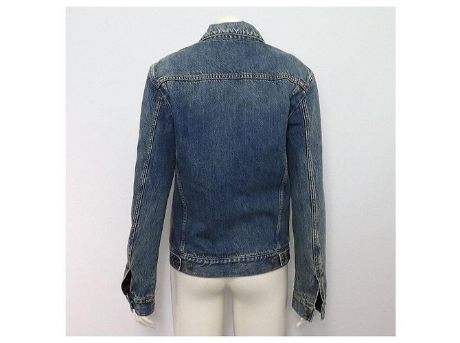 Gucci Chaqueta trucker acolchada de denim lavado azul para mujer - vista 4