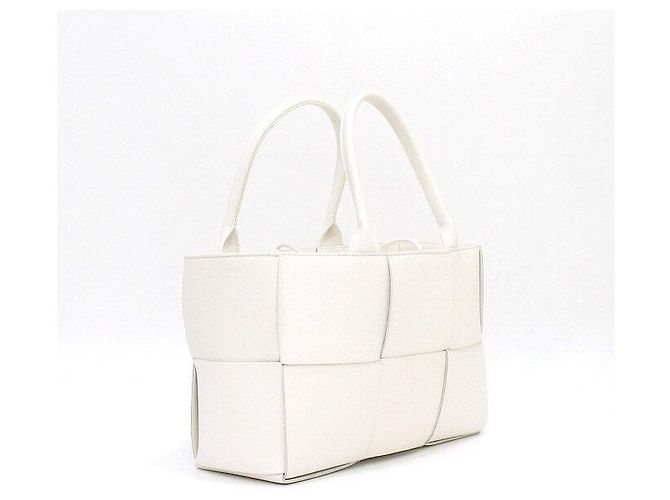 Bottega Veneta Borsa Tote Arco piccola in Intrecciato bianca Bianco - vista 4