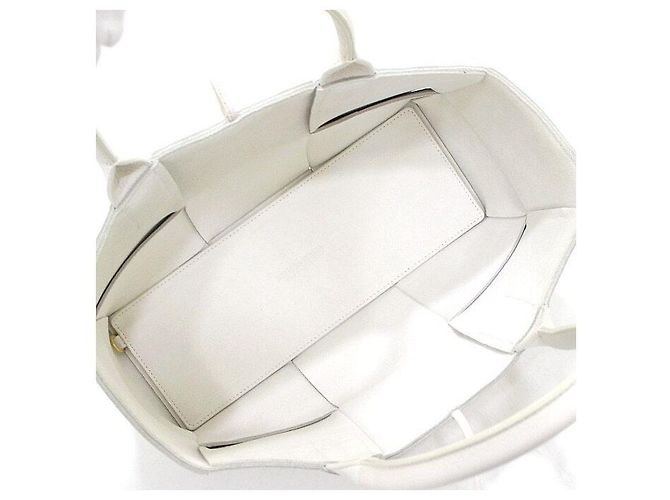 Bottega Veneta Borsa Tote Arco piccola in Intrecciato bianca Bianco - vista 7