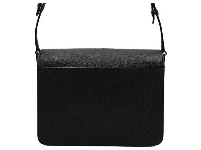 Marni Borsa a tracolla Trunk in pelle Piano Nero - vista 4