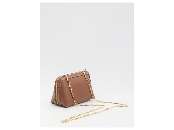 16 Céline Clutch con catena in vitello liscio Marrone - vista 5