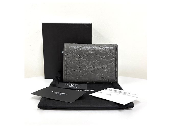 Saint Laurent Portafoglio compatto Marrone - vista 4