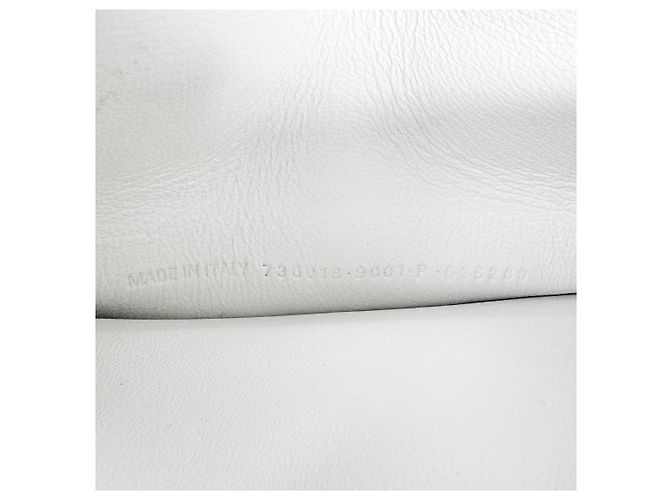 Balenciaga Bolso de hombro Crush Chain de piel grabada efecto cocodrilo Blanco - vista 13