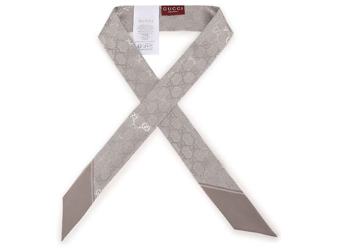 Gucci Foulard in seta stampato a nastro Marrone - vista 5