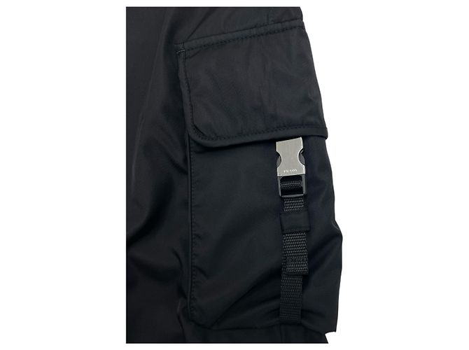 Prada Nylon Cargo Pants with Triangle Logo Black - view 3