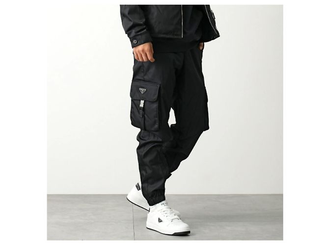 Prada Nylon Cargo Pants with Triangle Logo Black - view 9