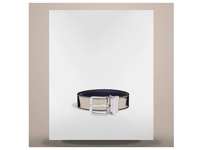 Dior Wendelgürtel Schwarz Marineblau aus glattem Kalbsleder - Ansicht 6