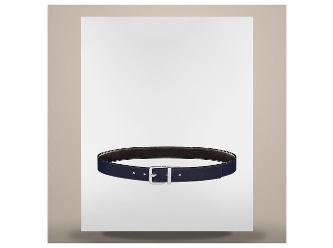 Dior Wendelgürtel Schwarz Marineblau aus glattem Kalbsleder - Ansicht 7
