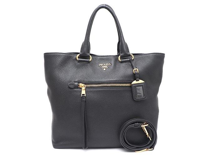 Prada Borsa Tote e Borsa a Tracolla Viterbo Daino Nero - vista 11
